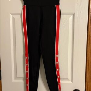 Express Black Joggers with Red Side Stripes